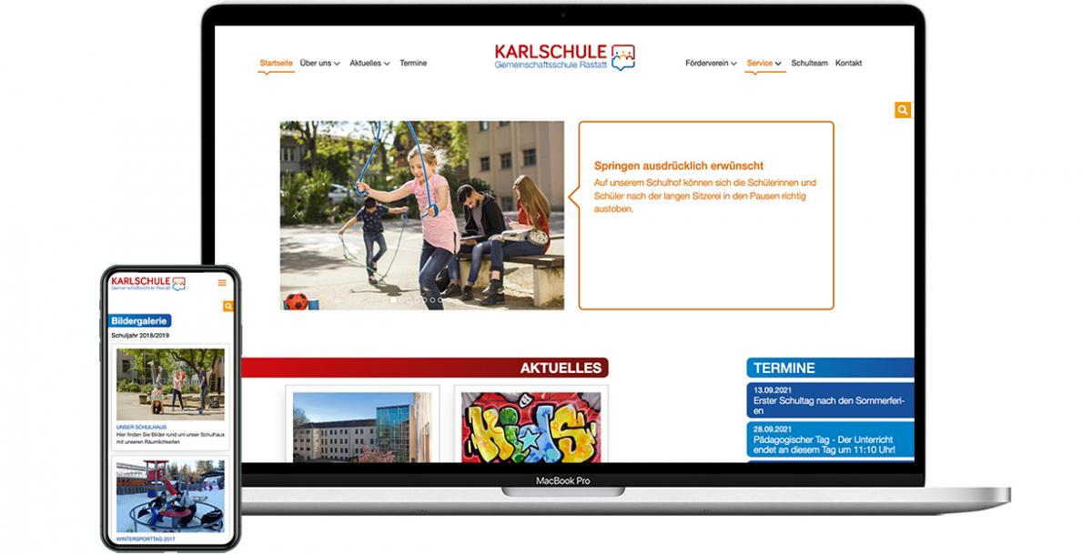 Webdesign: Karlschule Rastatt