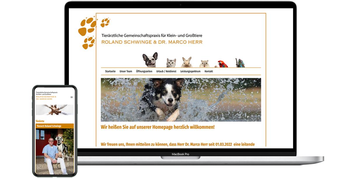Webdesign: Tierarztpraxis Schwinge und Herr